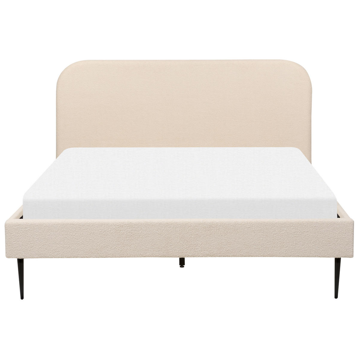 POLSTERBETT 160/200cm Helles Beige Flayat - Beige, Textil (160/200cm) - Beliani