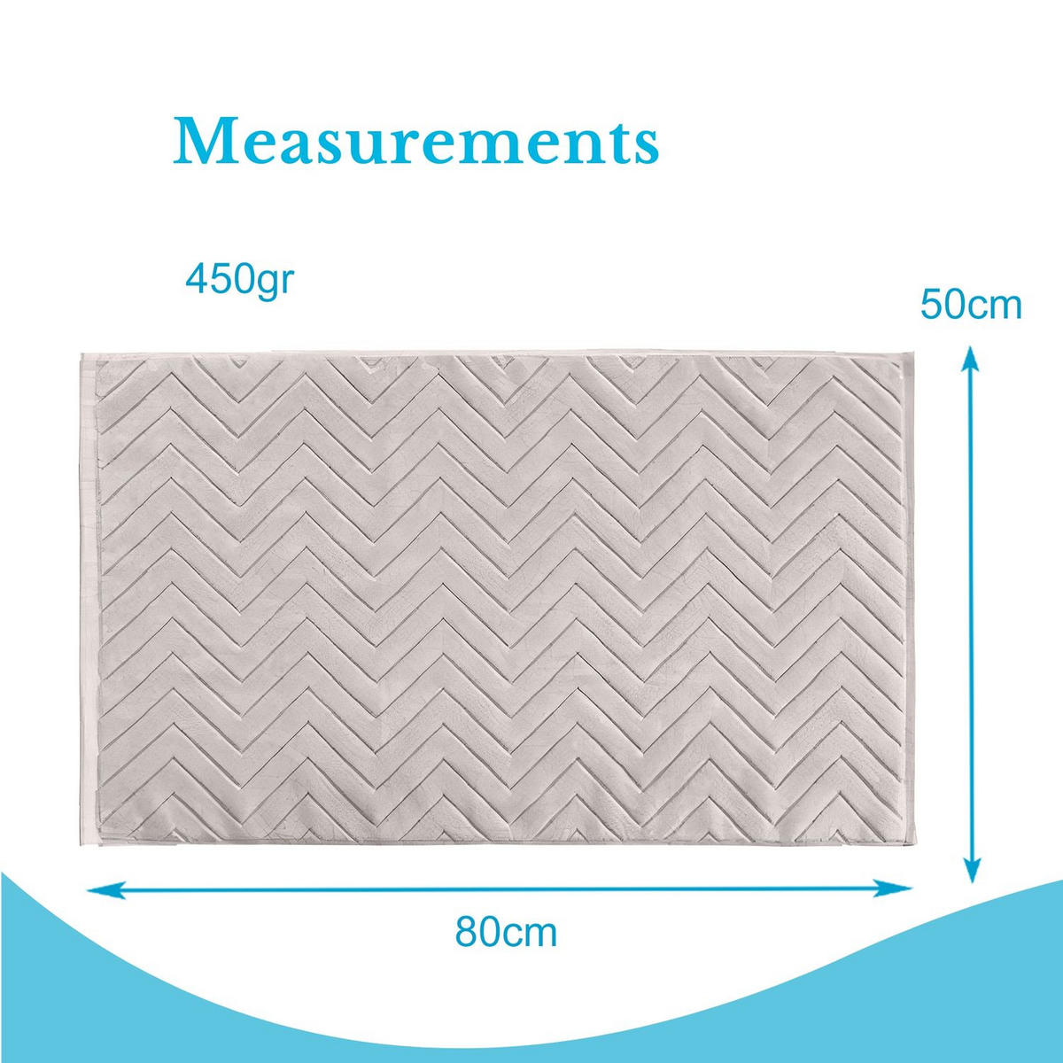 BADEMATTE rutschfest mit Memory-Schaum (Grau) - Hellgrau, Textil (50/80cm) - Intirilife
