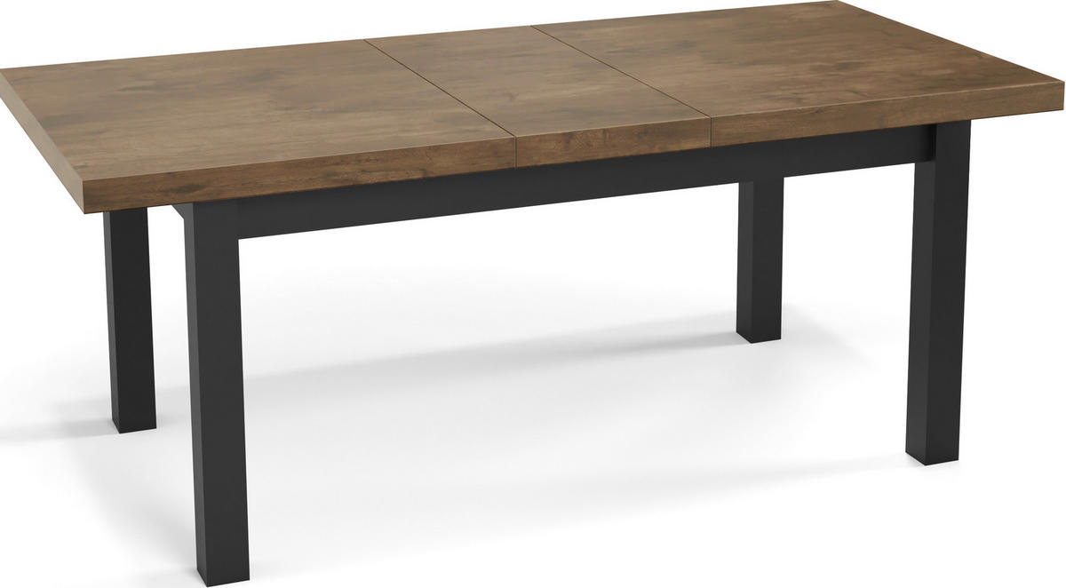 ESSTISCH Gemini rechteckig ausziehbar, Lefkas Eiche 170-250/90/78 cm - Alteiche/Schwarz, Holz/Holzwerkstoff (170/90/78cm) - WFL GROUP