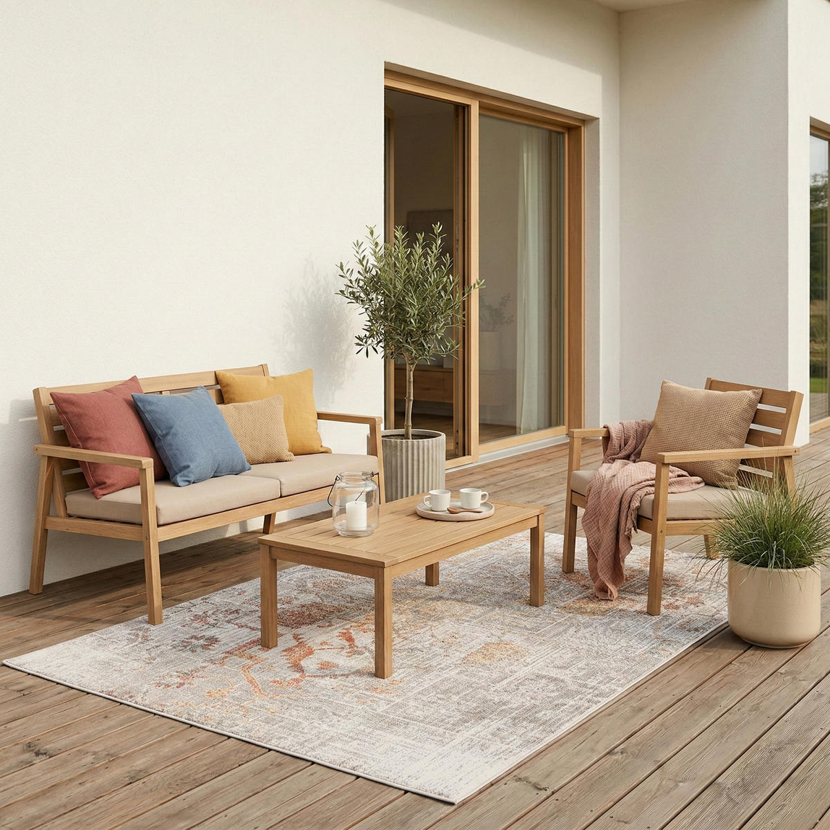 INDOOR OUTDOOR TEPPICH LAGOS VINTAGE - Grau, Textil (200/290cm) - Pergamon