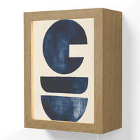 WANDLEUCHTE Formen - Blau - Abstrakt 15x20 cm - Dunkelblau, Holzwerkstoff (15/20/8cm) - OnlyWow