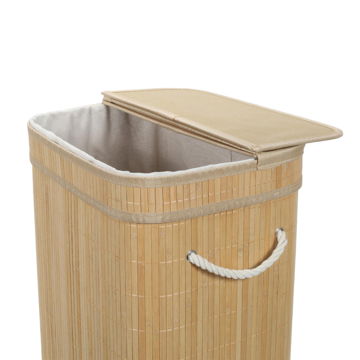 WÄSCHEKORB Bambus Luva 80 l - Beige, Naturmaterialien (42/60/32cm) - NUXIO