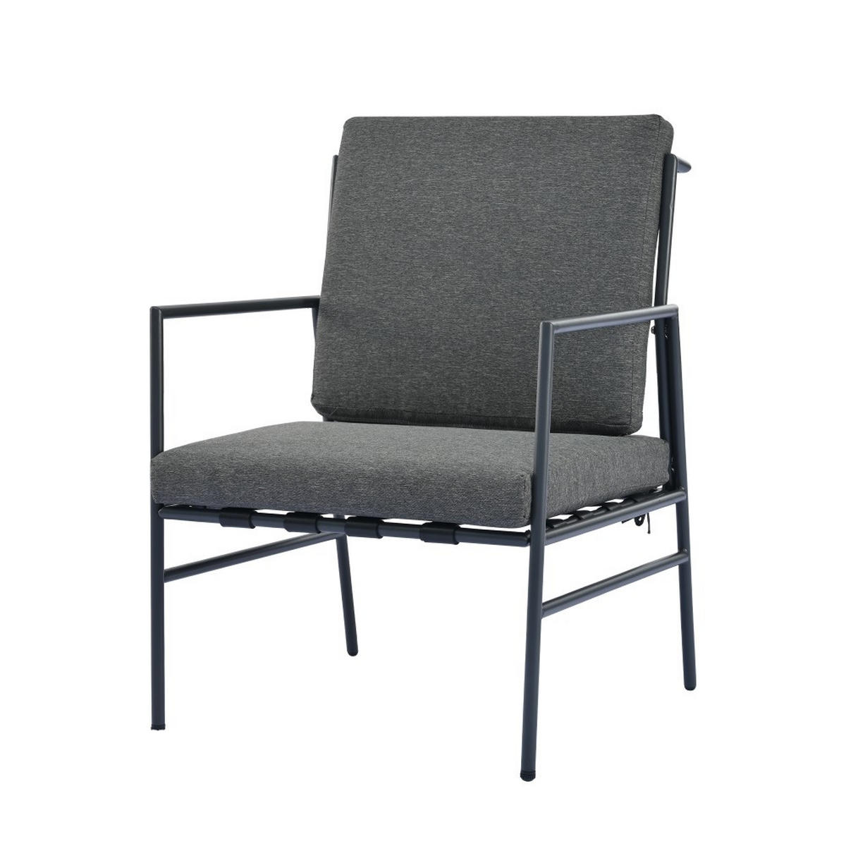 LOUNGEGARNITUR mit zwei runde Couchtische，grau - Grau, Metall - KOMHTOM
