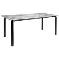 GARTENTISCH 180/90 cm Stein Grauer Marmor Feletto - Grau, Stein (180/90/76cm) - Beliani