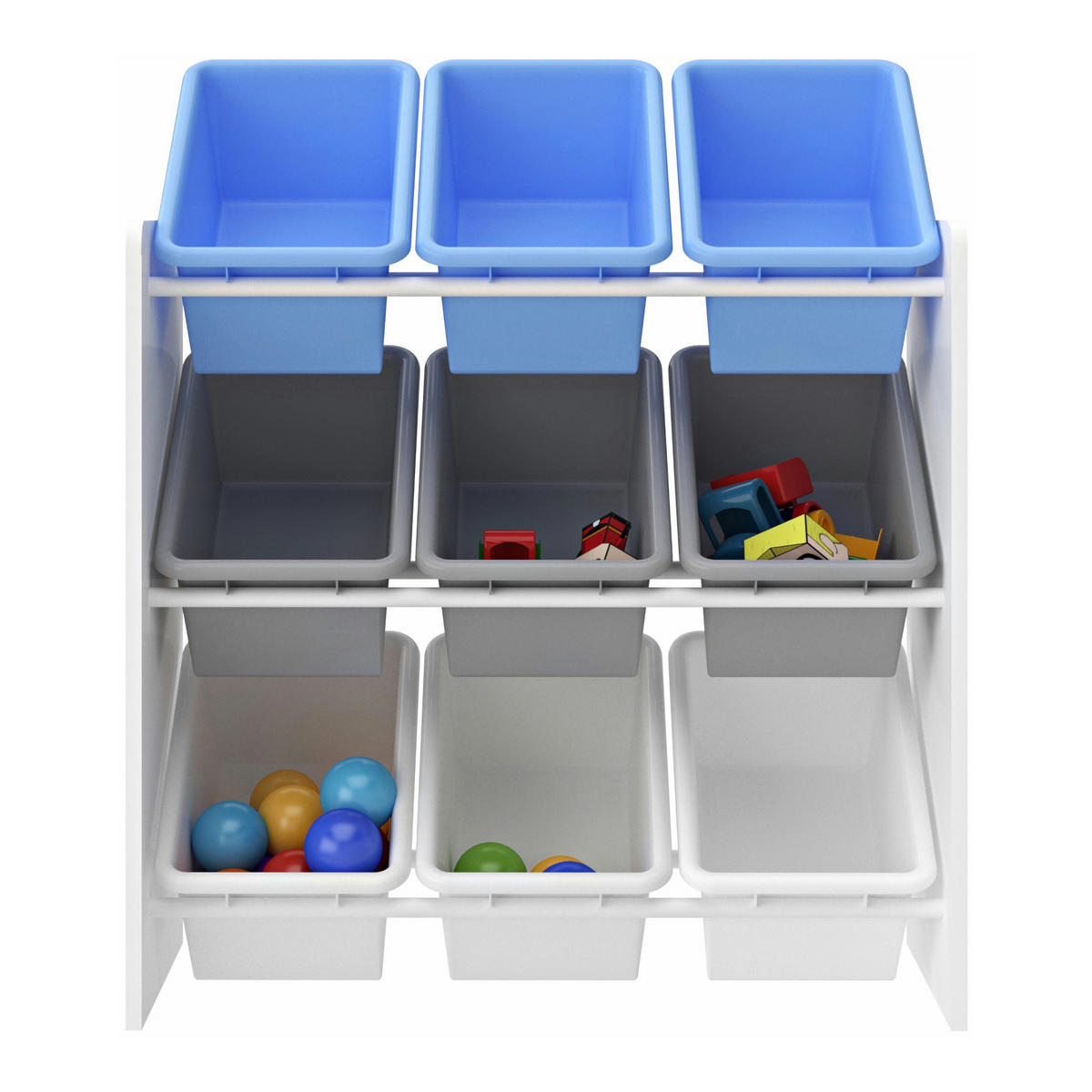 KINDERREGAL Muxía - Blau/Weiß, Holzwerkstoff/Kunststoff (62/60/26.5cm) - [en.casa]