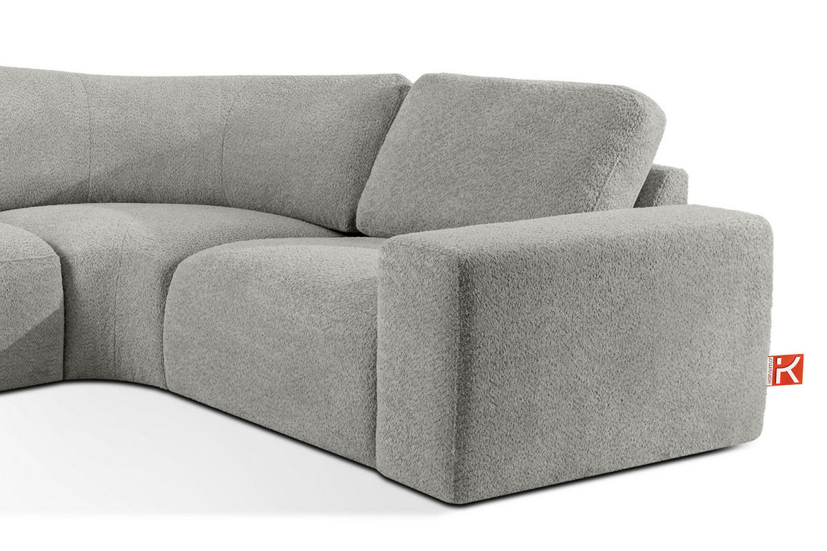 ECKSOFA LINKS ZUCCO, Hellaschgrau - Hellgrau, Holz/Holzwerkstoff (304/293cm) - KONSIMO®