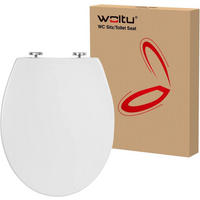 WC SITZ mit Absenkautomatik,Fast Fix Toilettensitz,Weiß Oval - Weiß, Kunststoff (37/6.6/45cm) - Woltu