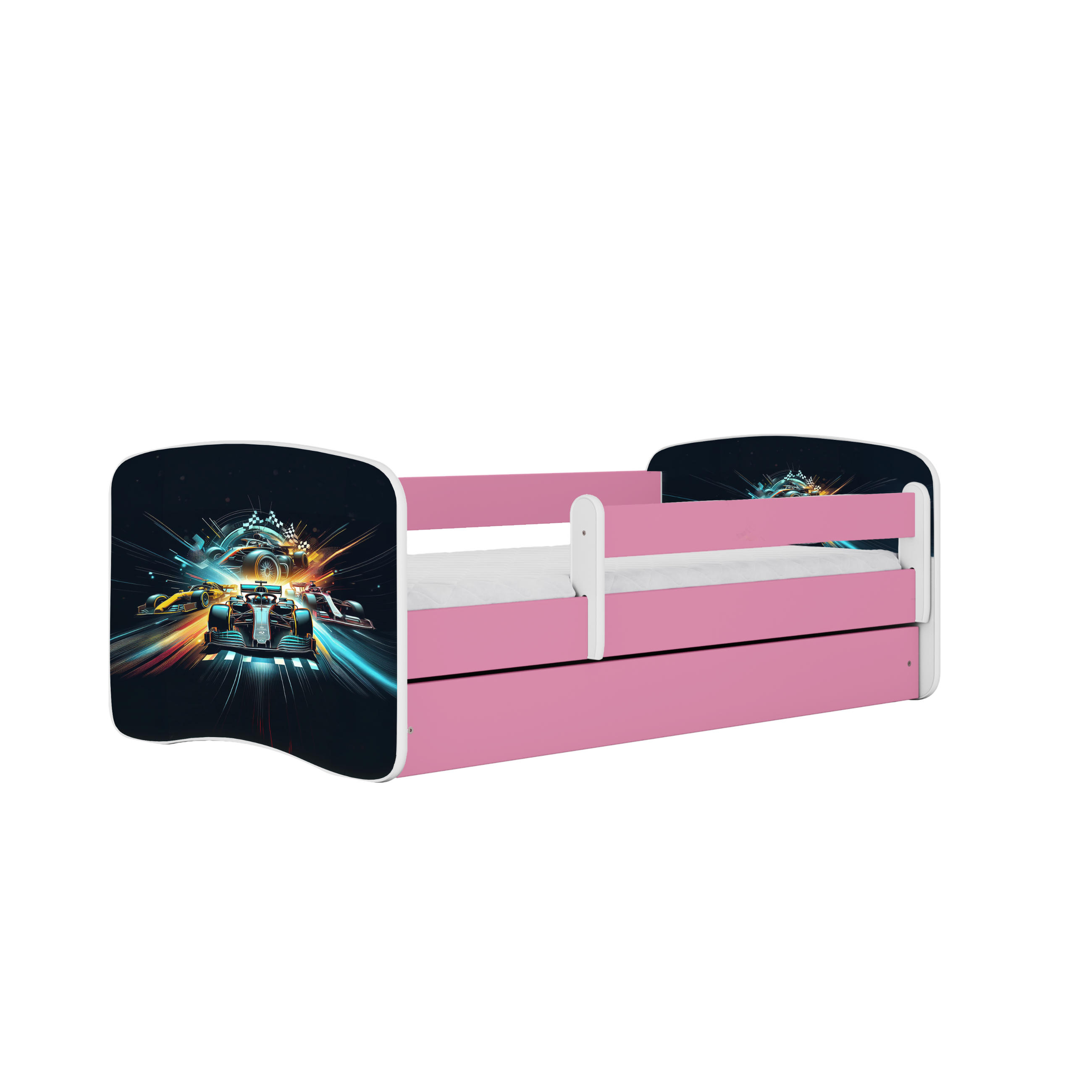 KINDERBETT Ethnie mit Schublade 140/70 80/61/144 - Rosa, Holzwerkstoff (70/140cm) - RAUMHIRSCH FURNITURE