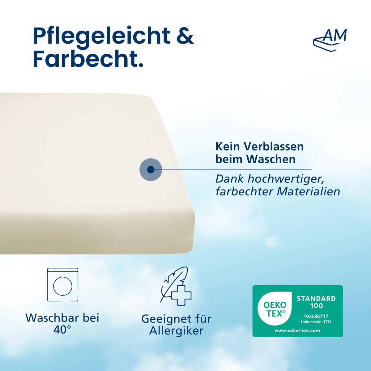 SPANNBETTLAKEN TOPPER 70/200/12 cm Creme - Creme, Textil (70/200cm) - AM Qualitätsmatratzen