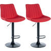 BARHOCKER 2er Set Stoff rot - Rot, Textil/Metall (49.5/91/50cm) - CLP