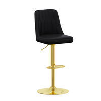 BARHOCKER 2er-Set Schwarz & Gold Höhenverstellbar 360° Drehbar mit Rückenlehne - Schwarz, Metall (44/95.5/44cm) - PANGIVO