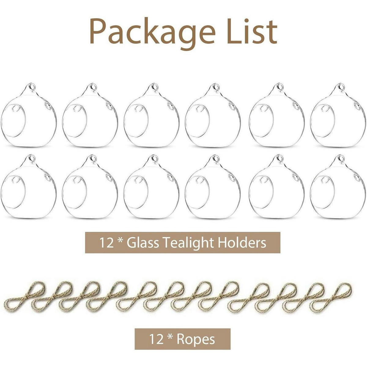HÄNGENDE Glasball 12-teiliges Set 8 cm - Transparent, Glas (8cm)