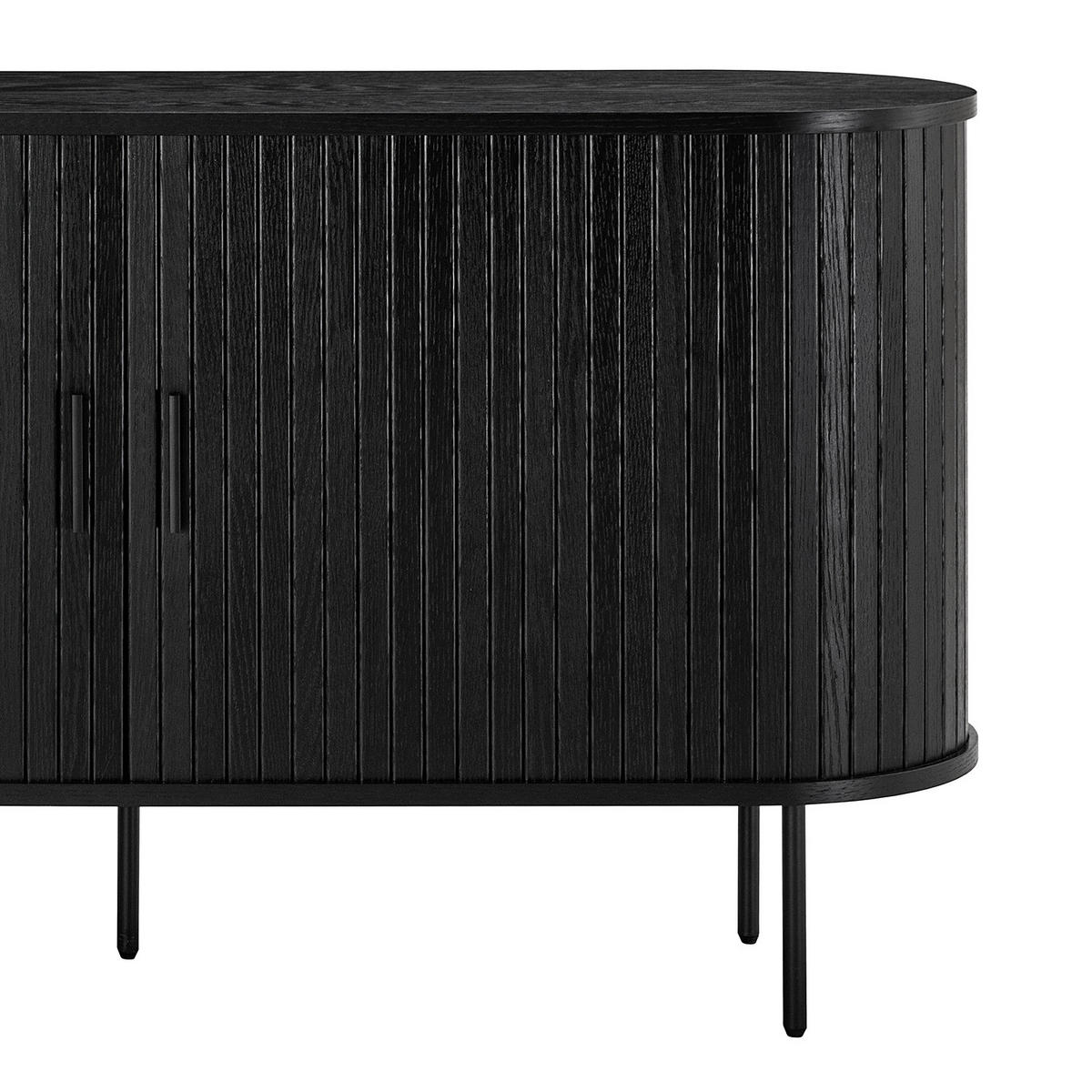 SIDEBOARD - MDF / Metall - Eiche - Eichefarben/Schwarz, Holzwerkstoff/Metall (140/76/40cm) - home24