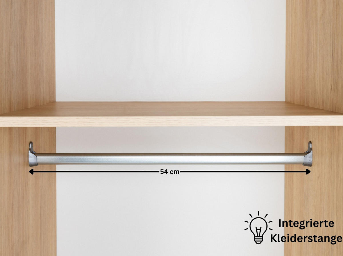 KLEIDERSCHRANK Roofy - Salbeigrün/Eichefarben, Leder/Holz (150/200/51cm) - arthur berndt
