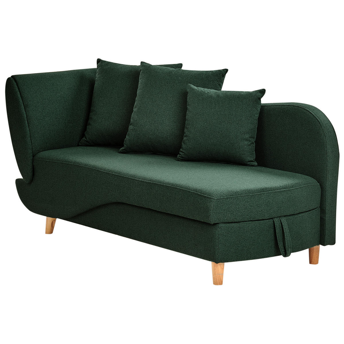 CHAISELONGUE-LINKSSEITIGE Grün Meri - Braun/Grün, Textil (155/76/69cm) - Beliani