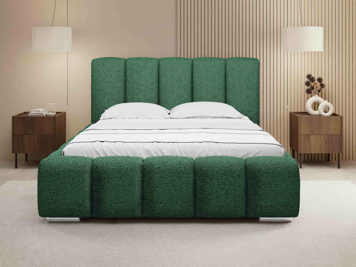 POLSTERBETT Wizko Boucle - Chromfarben/Naturfarben, Holz/Holzwerkstoff (180/200cm) - MIRJAN24