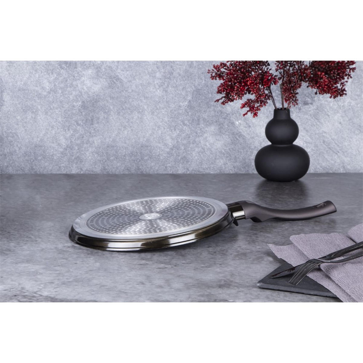 CRÊPEPFANNE Schwarz 28/28/2 cm BH7132 - Schwarz, Kunststoff (28cm) - Berlinger Haus