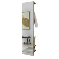 GARDEROBE in Evoke Eiche Kompaktgarderobe mit Spiegel 50 x 200 cm Center - Eichefarben/Schwarz, Glas/Holzwerkstoff (50/200/30cm) - Furn.Design