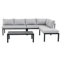 LOUNGEGARNITUR 6-teiliges Set Garten-Lounge-Set MODULARES SOFA ABNEHMBARE RÜCKENLEHNE Eisen Grau Terrasse 260/194/84 cm - Grau, Textil - Rolipo