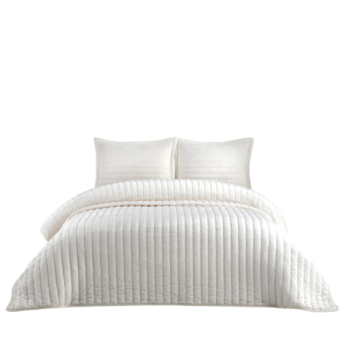 TAGESDECKE 230/260 cm Set 3-teilig mit Kissenbezügen #01 Weiss - Weiß, Textil (230/260cm) - ROLFNERS