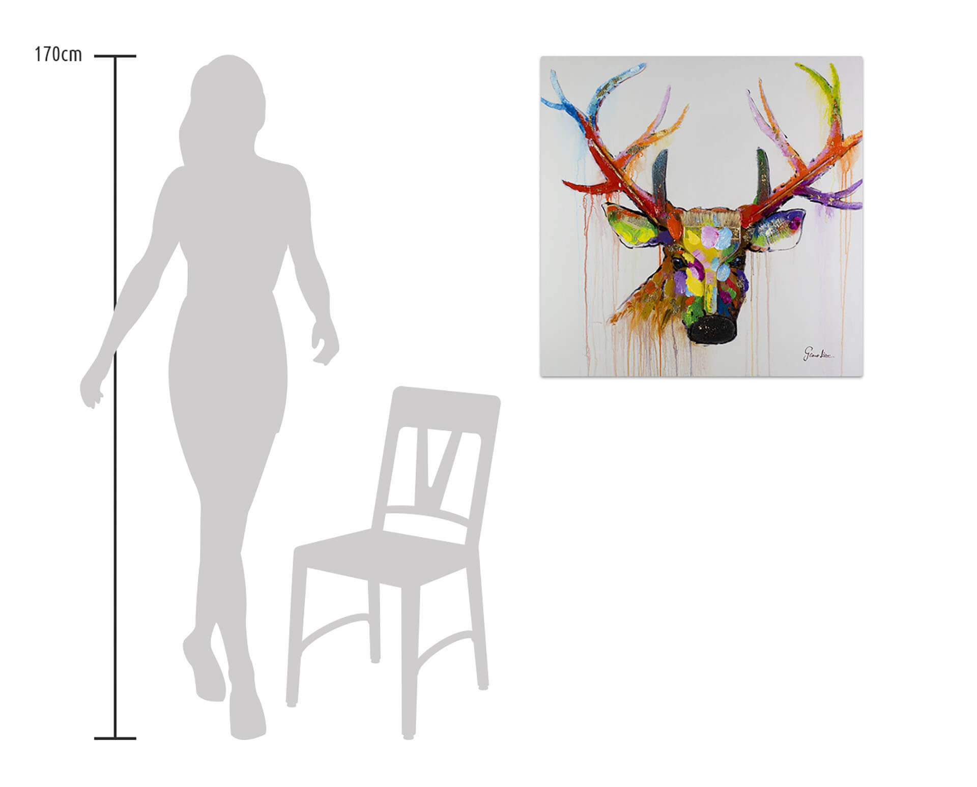 ÖLGEMÄLDE 80/80 cm - Multicolor, Holz/Textil (1.6/80cm) - KUNSTLOFT