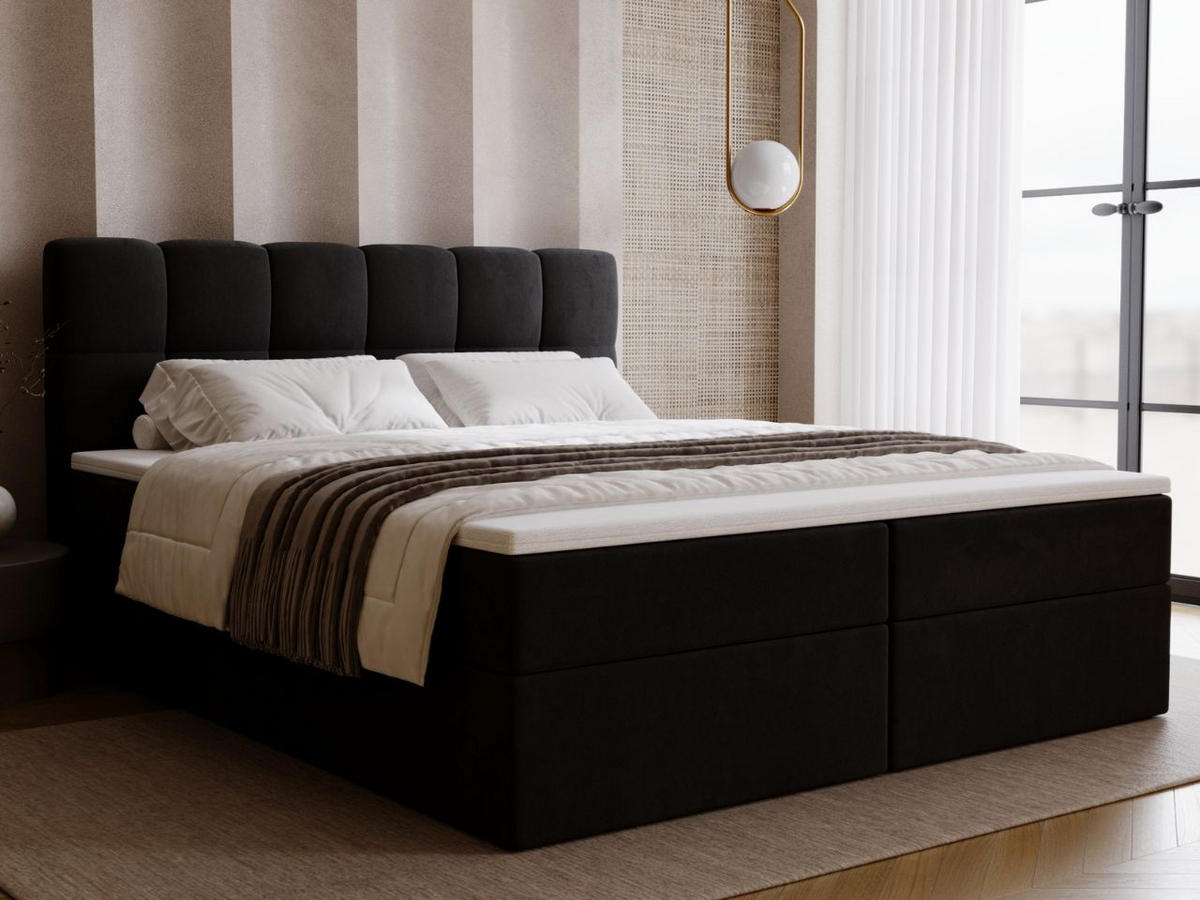 BOXBETT Maison 140x200 Schwarz - Schwarz, Holz/Textil (140/200cm) - Graingold