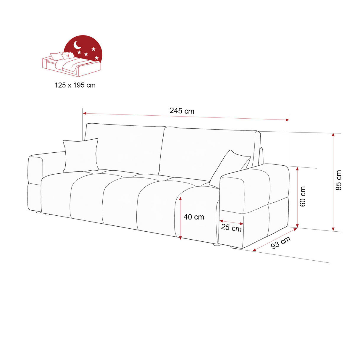SCHLAFSOFA BUENO mit Bettkasten Hellgrau - Hellgrau, Holzwerkstoff/Kunststoff (245/85/93cm) - Idohome