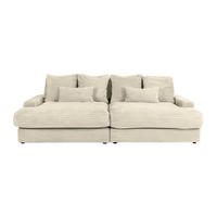 SOFA - 4 Personen - samt - beige Calazo - Beige, Kunststoff/Textil (266/88/153cm) - Vente-Unique
