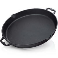 GRILLPFANNE Gusseisen Ø30cm 3200g mit 2 Henkel - Pfanne Gusspfanne - Schwarz, Metall (32/6/33cm) - BBQ Nerd