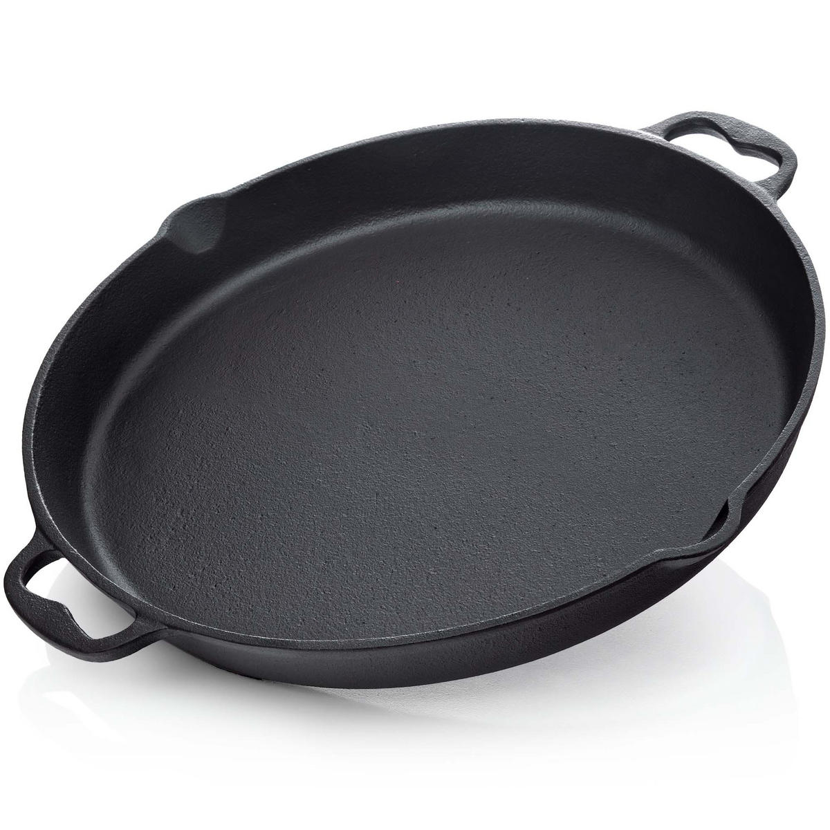 GRILLPFANNE Gusseisen Ø30cm 3200g mit 2 Henkel - Pfanne Gusspfanne - Schwarz, Metall (32/6/33cm) - BBQ Nerd