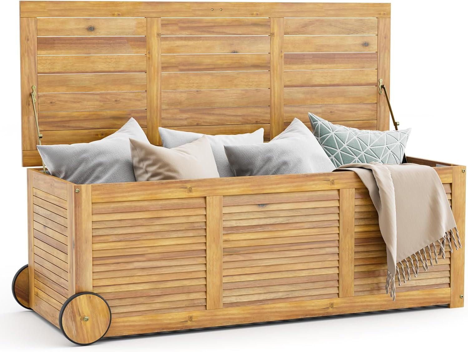 Costway Gartenbox Natur 127x45x50 cm