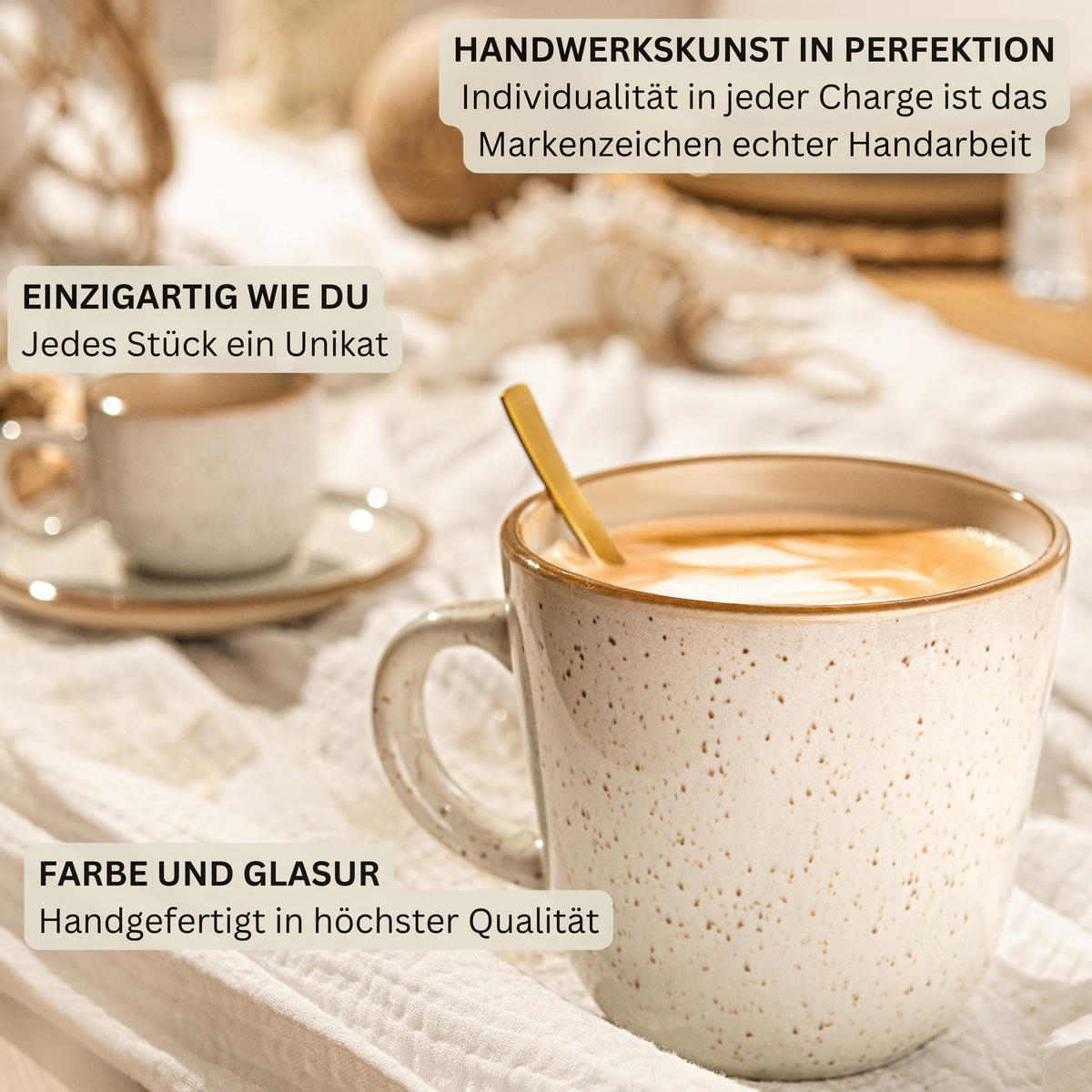 KOMBISERVICE RIO CREME - 24 teilig aus Steingut - Creme, Stein (50/30/80cm) - Sänger