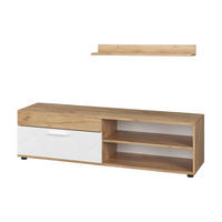 NÁSTĚNNÁ SKŘÍŇKA Berno Zlatá síla dub/bílá - medově dubová, kompozitní dřevo (139.8/38.9/35.3cm) - Vicco