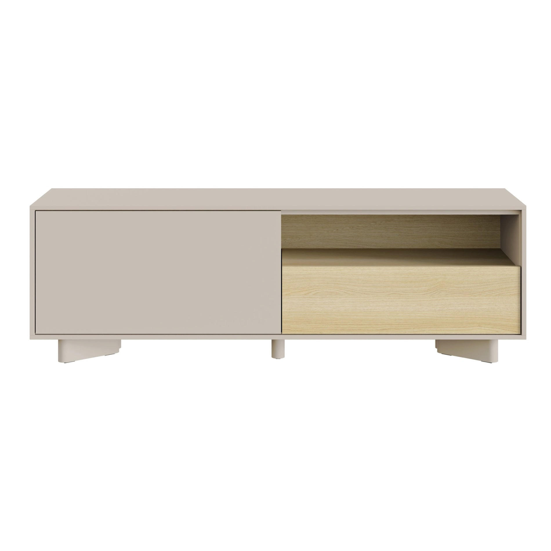 TV stolík Distria Kašmírovo sivý 140/46/35 cm - taupe/béžová, kompozitné drevo (140/46/35cm) - Selsey