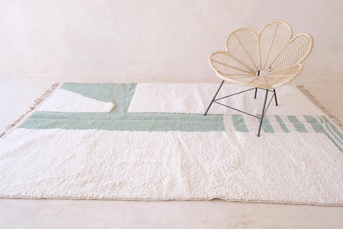 BERBERTEPPICH aus Marokko modern grün - Grün, Naturmaterialien (206/300cm) - AFK Living