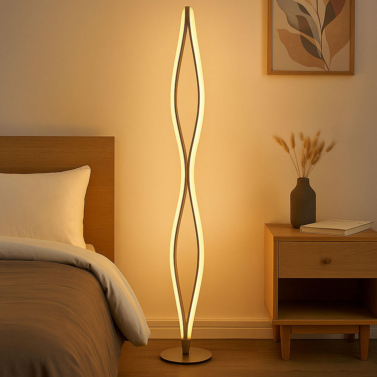 LED STEHLEUCHTE NOREEN Aluminium Silber - Silberfarben, Metall (22/22/146.5cm)