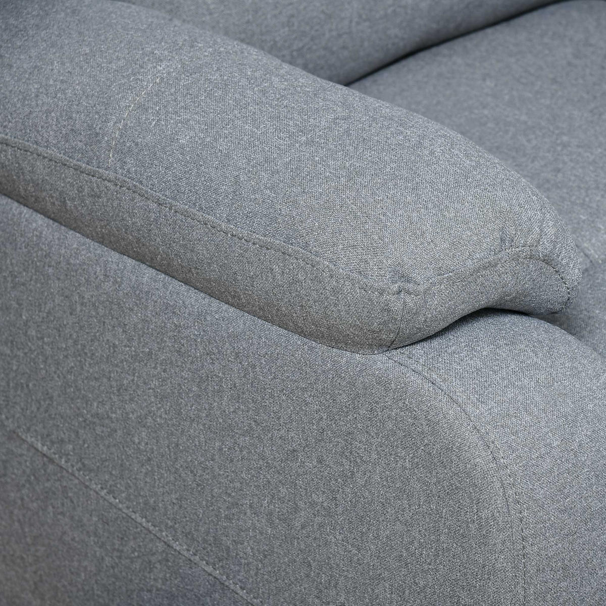 RELAXSESSEL mit Liegefunktion Fernsehsessel TV-Sessel mit Seitentasche Hellgrau - Hellgrau/Schwarz, Textil/Metall (96/98/87cm) - HOMCOM