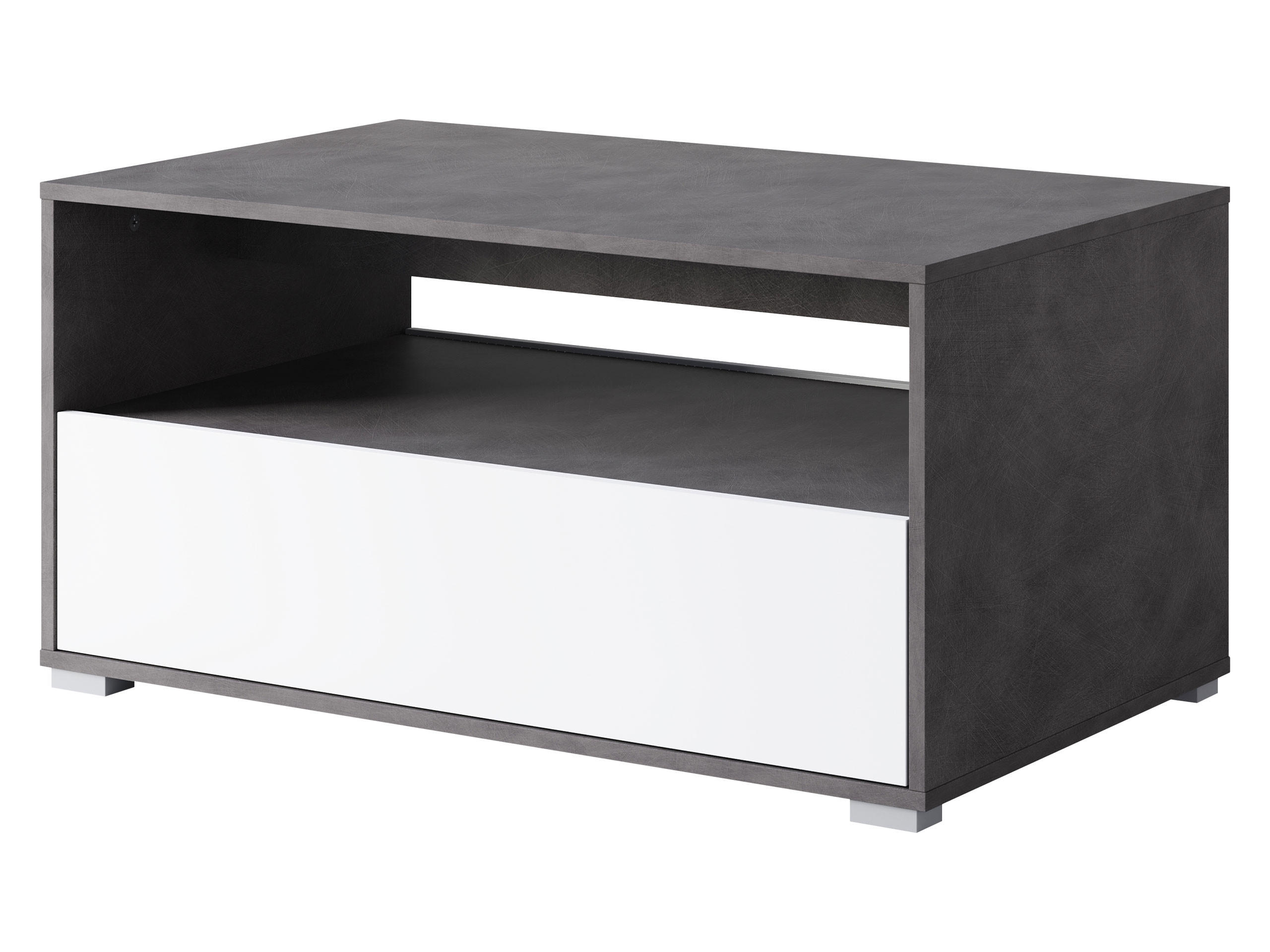 COUCHTISCH Nairobi II S02 - Alufarben/Weiß, Holzwerkstoff/Kunststoff (55/90/45cm) - MIRJAN24