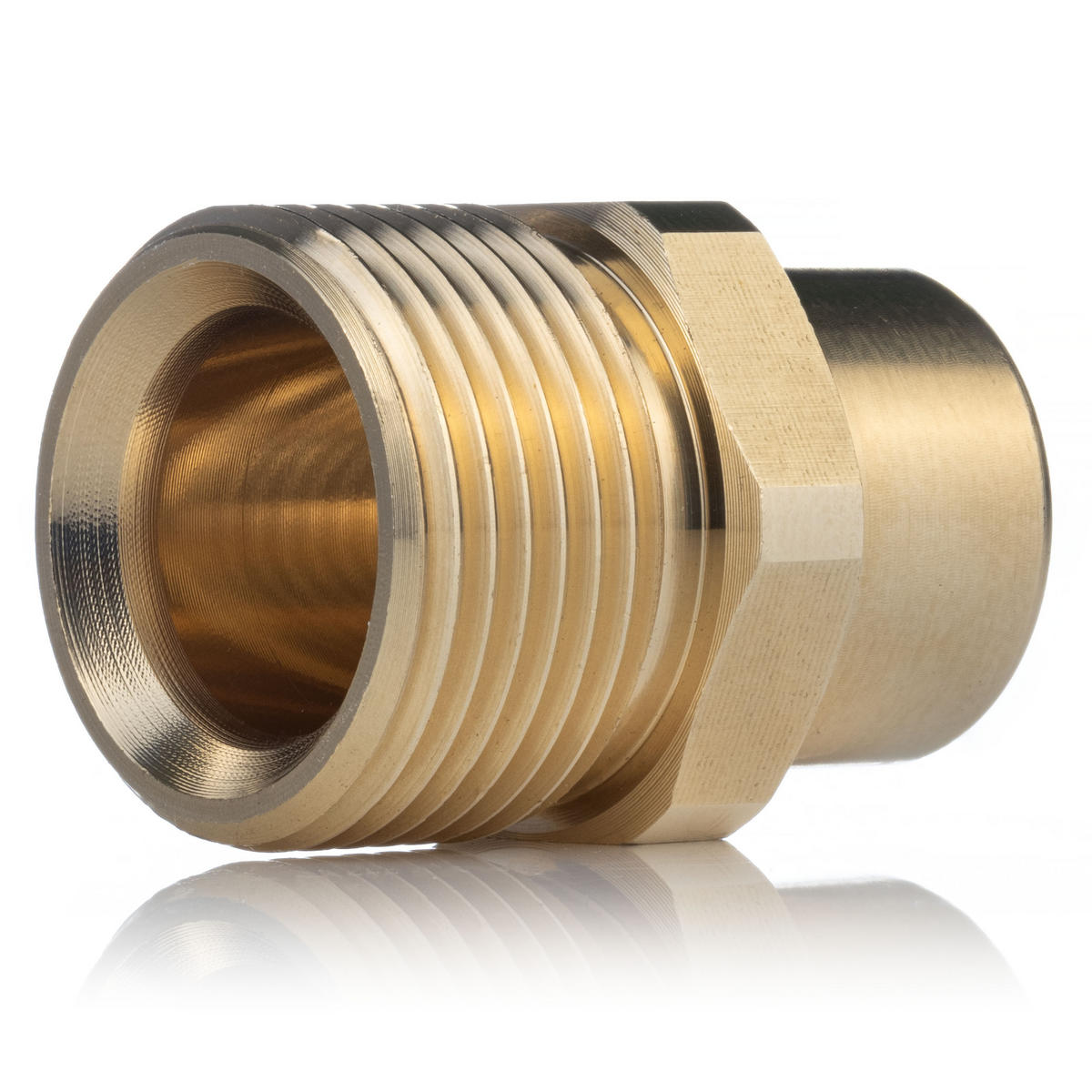 ADAPTER M22-1/4, M22x1,5 mm Außengewinde auf 1/4" Innengewinde, Stift 14 mm, Messing - Multicolor, Kunststoff/Metall (10/10/10cm)