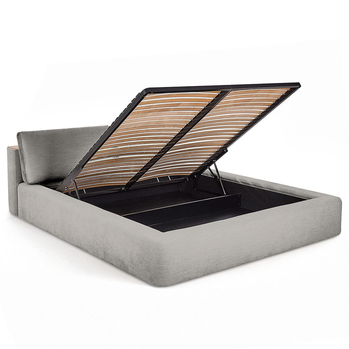 POLSTERBETT - Hellgrau, Textil (180/200cm) - home24