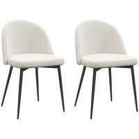 ESSZIMMERSTÜHLE 2er-Set DE-13251 Skandinavisch & Veloursbezug - Creme, Metall (50/77/49cm) - ComfortXL