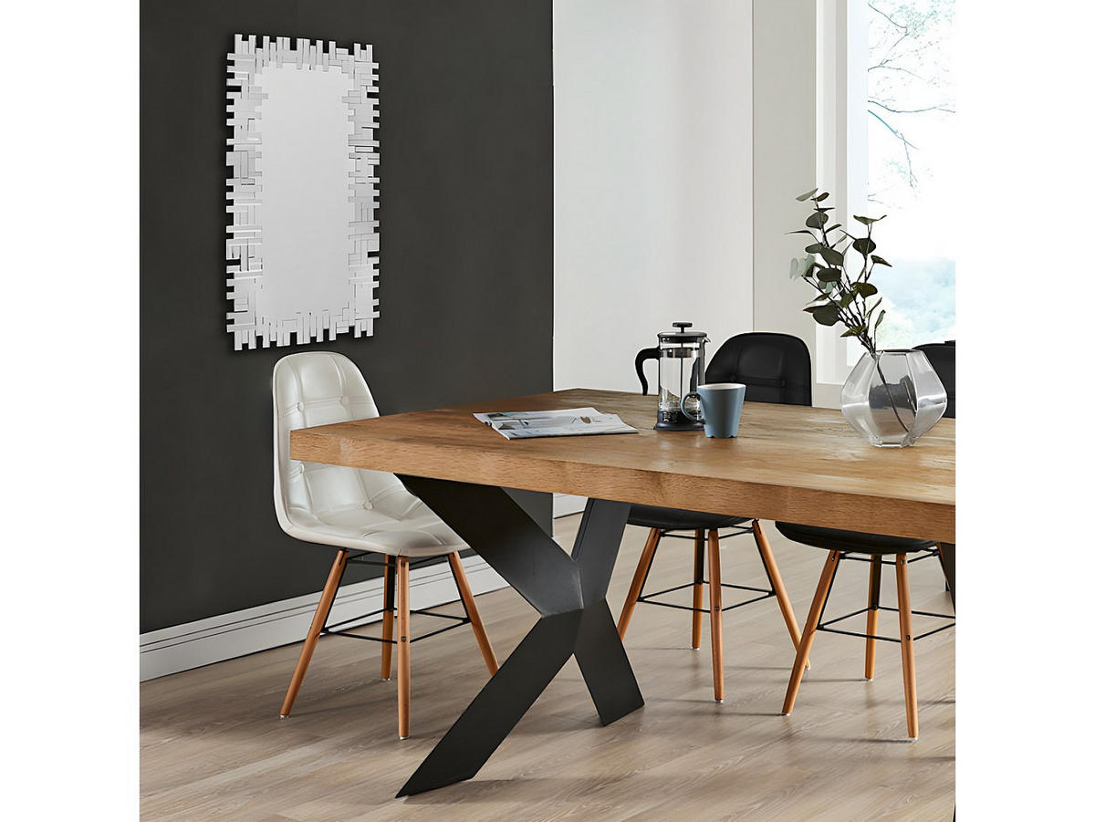 WANDSPIEGEL - 57 x 120 cm - Silberfarben - LOLA - Silberfarben, Metall (57/120/2cm) - Vente-Unique