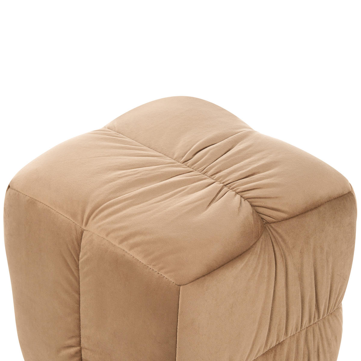 POUF Samtstoff Taupe Turley - Taupe, Textil (57/38/57cm) - Beliani
