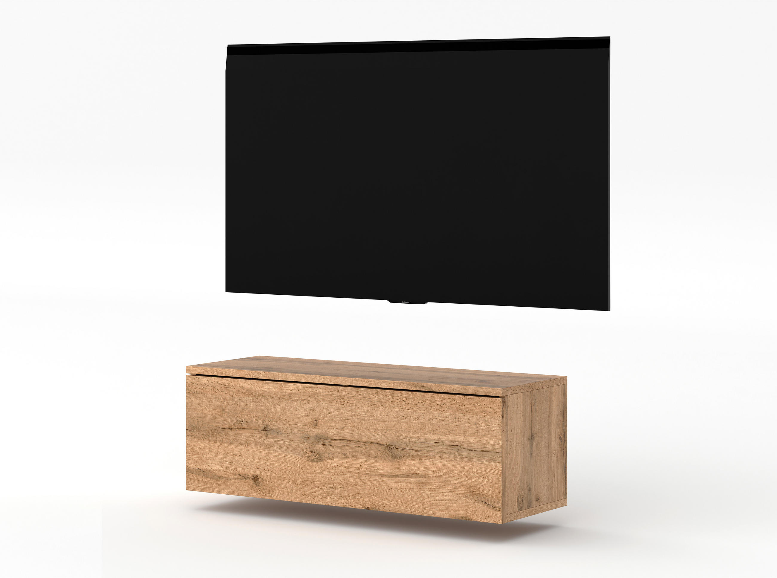 LOWBOARD Loriano 100 Eiche Wotan 100/34/32 cm – TV Board - Braun, Holzwerkstoff/Kunststoff (100/34/32cm) - AX Living