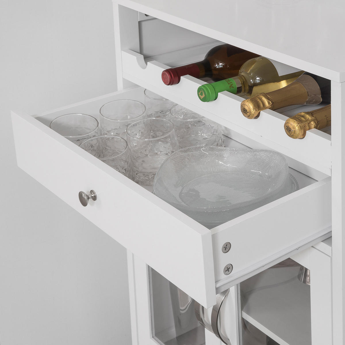 BARSCHRANK Weiß - Weiß, Holzwerkstoff (56/128/35cm) - SoBuy
