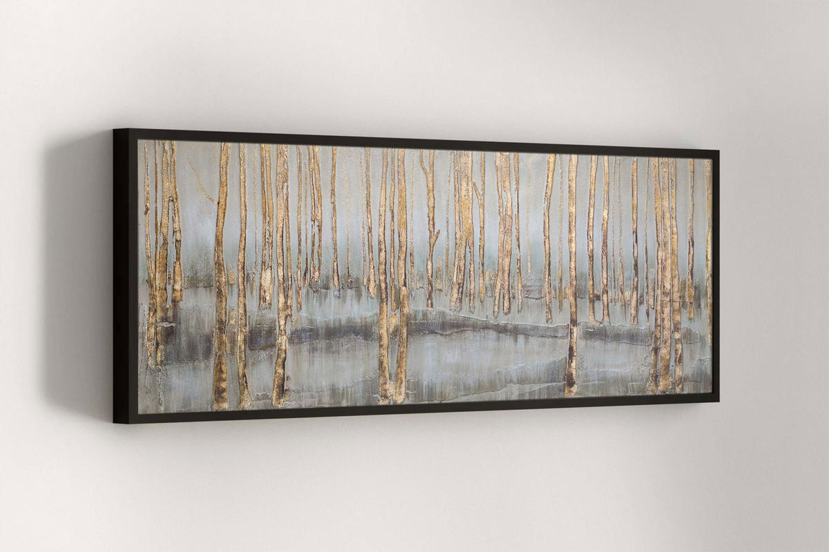 ACRYLBILD HANDGEMALT 150/70 cm - Braun/Grau, Holz/Textil (150/70cm) - KUNSTLOFT