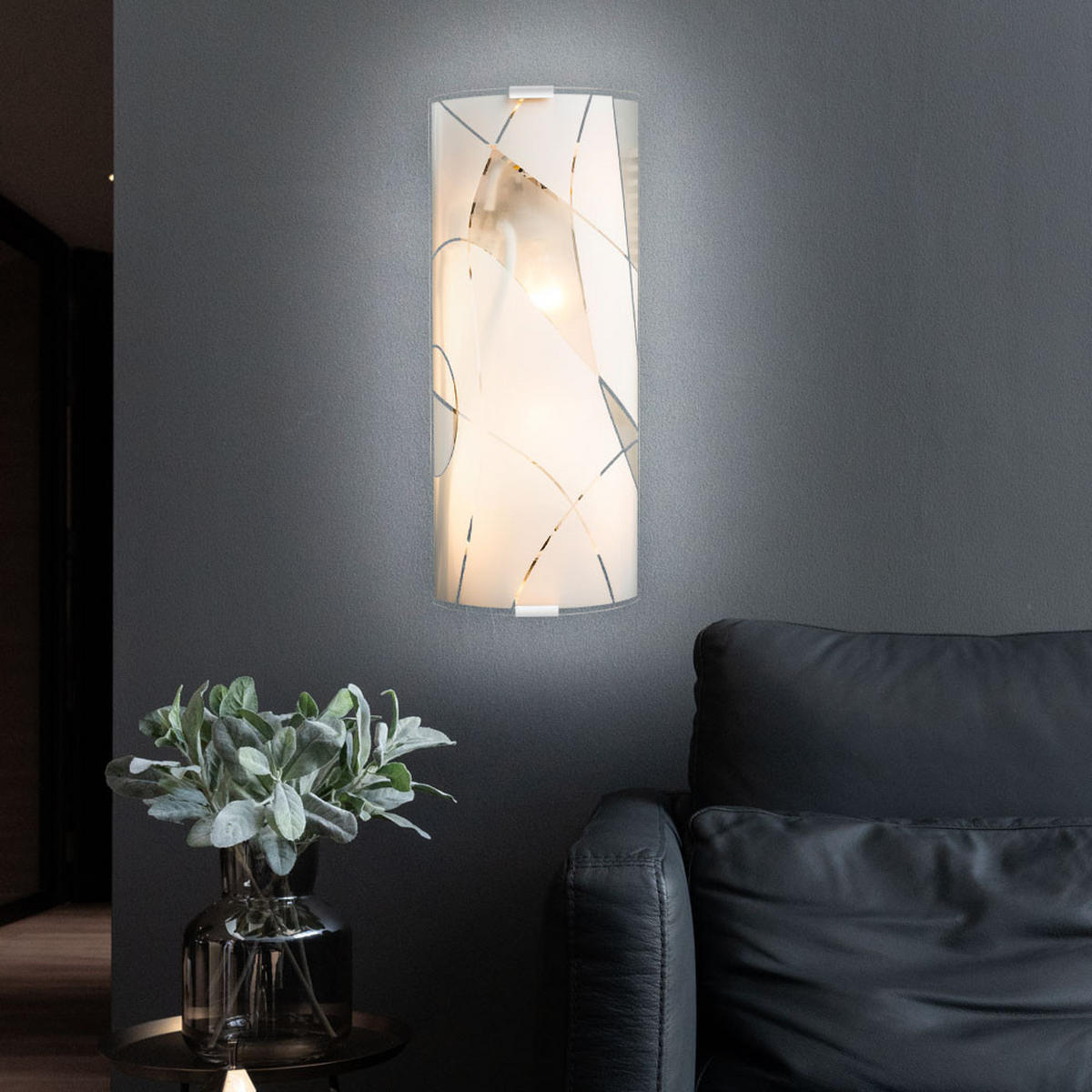 LED WANDLEUCHTE Metall Chrom Weiß - Weiß, Glas (15/6/36cm) - Globo Lighting