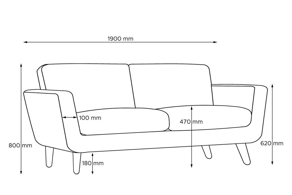 3-SITZER-SOFA TAGIO mit Armlehnen, Dunkelbeige - Graubraun/Beige, Buchenholz/Textil (88/80/190cm) - KONSIMO®