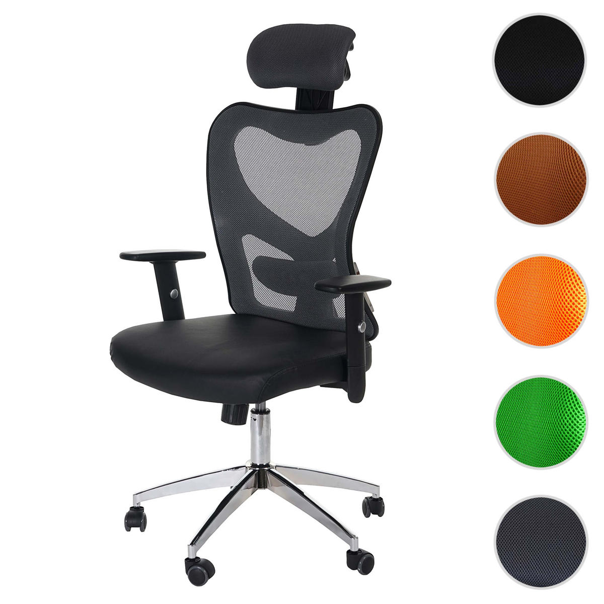 PROFI-BÜROSTUHL Grau - Grau, Textil (67/136/71cm) - MCW