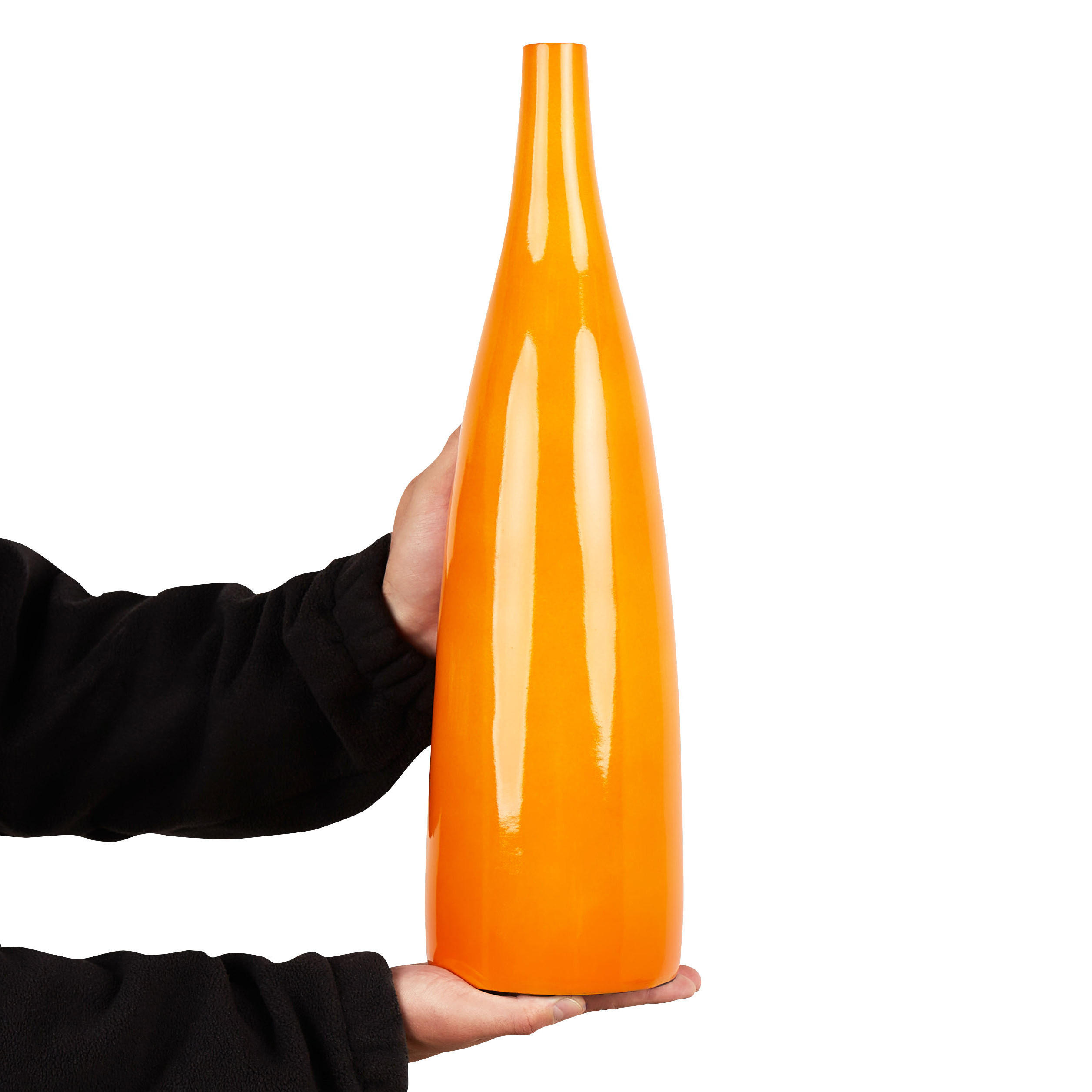 BLUMENVASE Terrakotta orange Sabadell - Orange, Stein (50cm) - Beliani